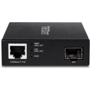 TRENDnet TFC-PGSFP Gigabit PoE SFP Media Converter, no power adapter required